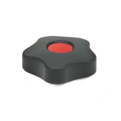 Ganter Norm® - 5331-32-V5-B-DRT Sterngriffe, Abdeckkappe farbig