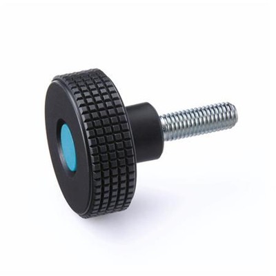 Ganter Norm® - 534-40-M6-10-SW-DBL Kordelgriffschrauben, Kunststoff, Abdeckkappe farbig