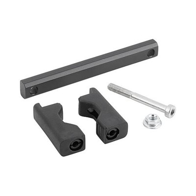 KIPP - BÜGELGRIFF A=100, L=120, H=40, FORM:B, ALUMINIUM SCHWARZ MATT UND ELOXIERT, KOMP:POLYAMID SCHWARZ, D=M05