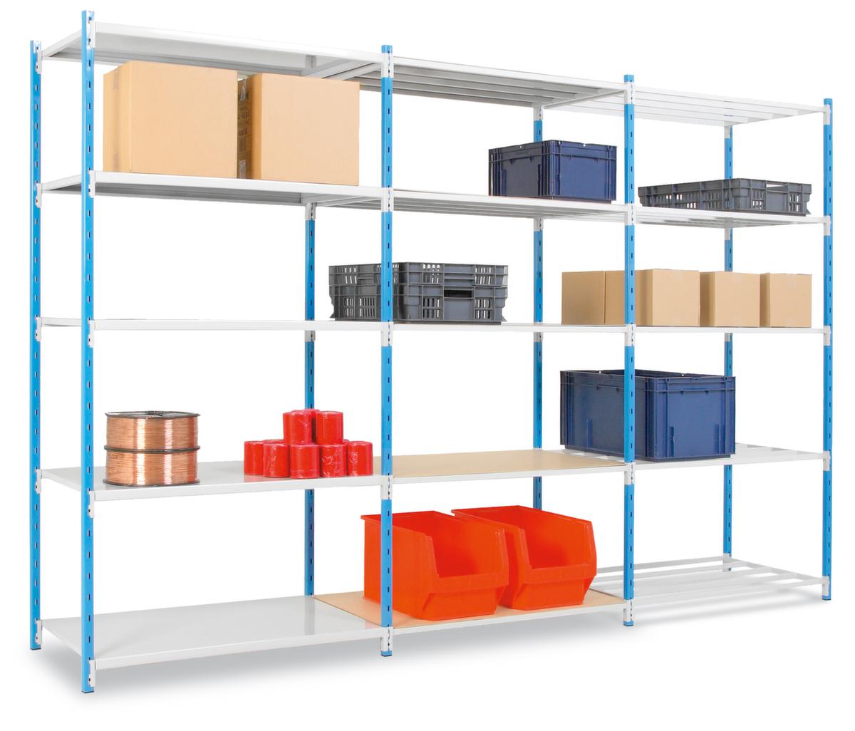 Manorga Steckregal zur beidseitigen Nutzung, Höhe x Breite x Tiefe 2500 x 970 x 600 mm, 6 Böden