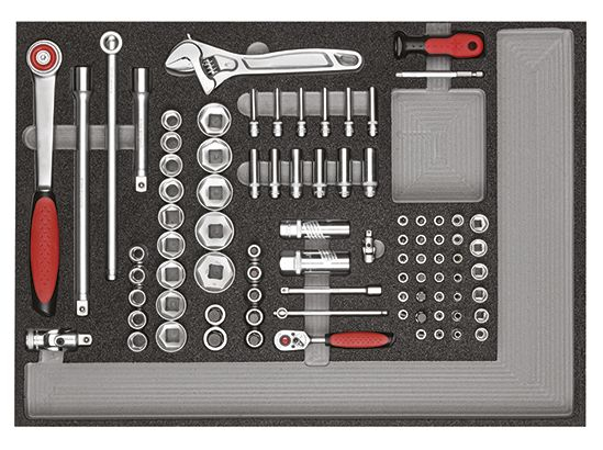 GEDORE R21560005 Werkzeugsatz im Werkstattwagen MECHANIC schwarz 129-teilig